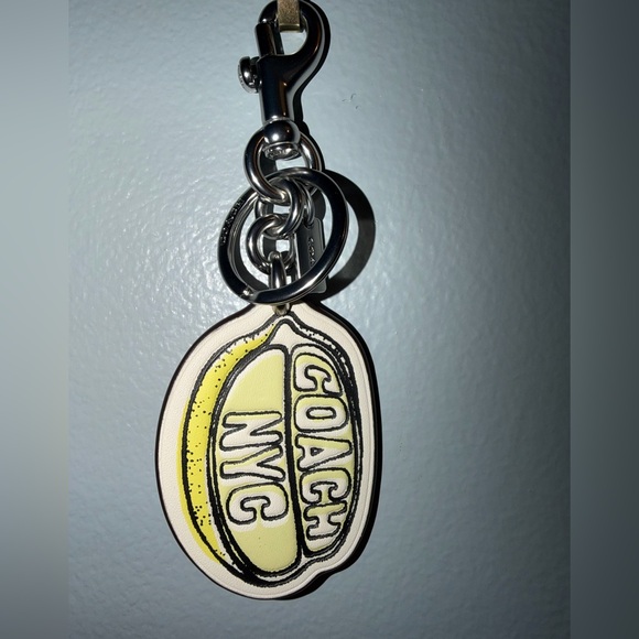 Coach Accessories - Coach Leather Lemon NYC Keychain